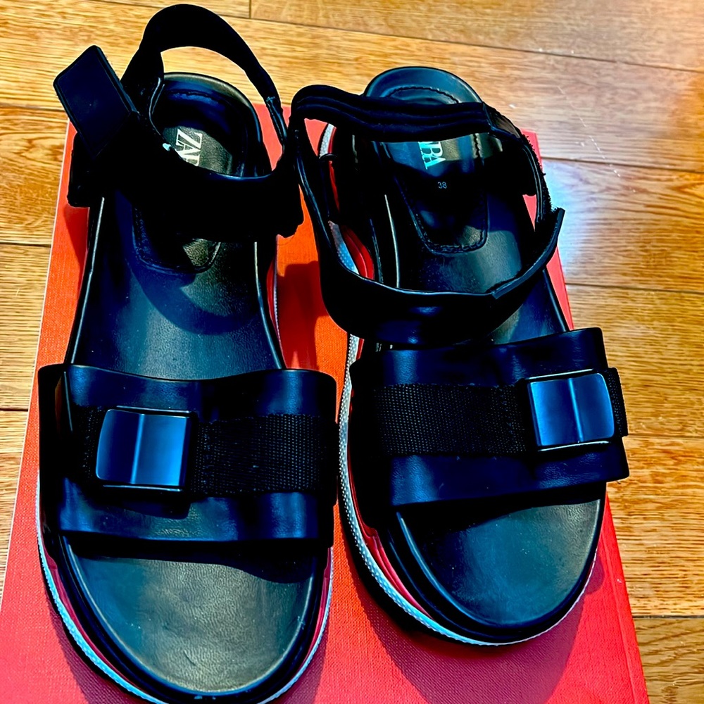 Zara Black Sandals with clasps